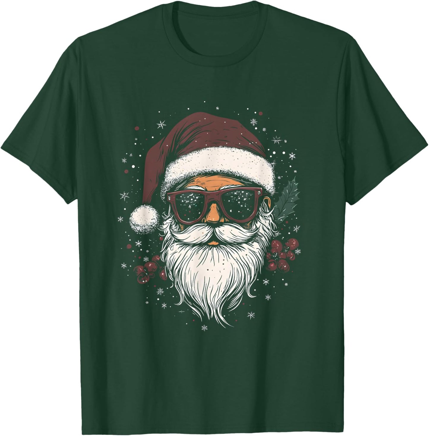 Cool Santa Claus with Sunglasses Christmas , black T-Shirt - T-Shirt | Forest
