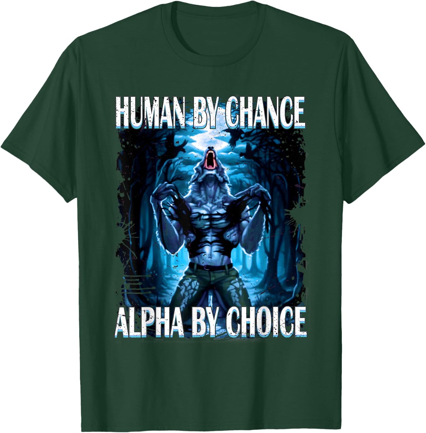 wolf meme - Werewolf Ripping Meem T-Shirt - T-Shirt | Forest