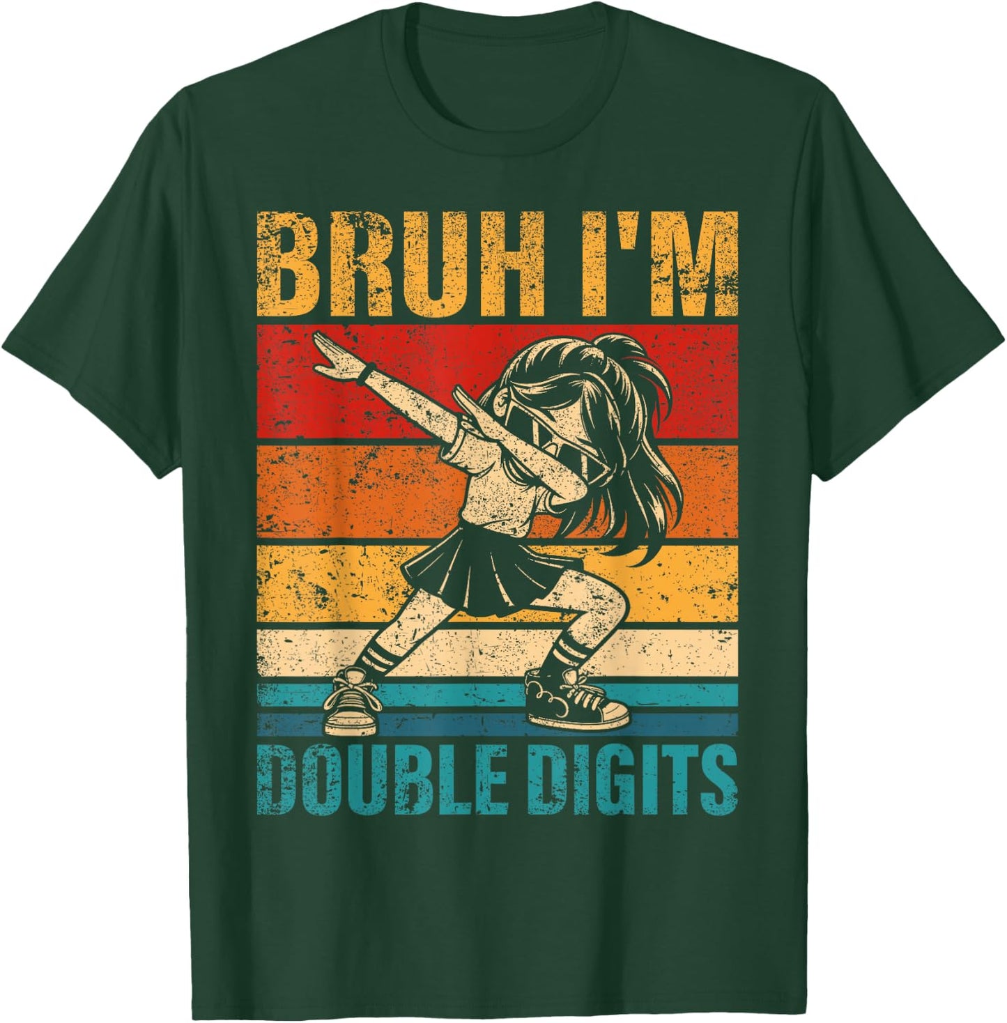 10 Years Old Birthday Bruh I'm Double Digits 10th Birthday T-Shirt - T-Shirt | Forest