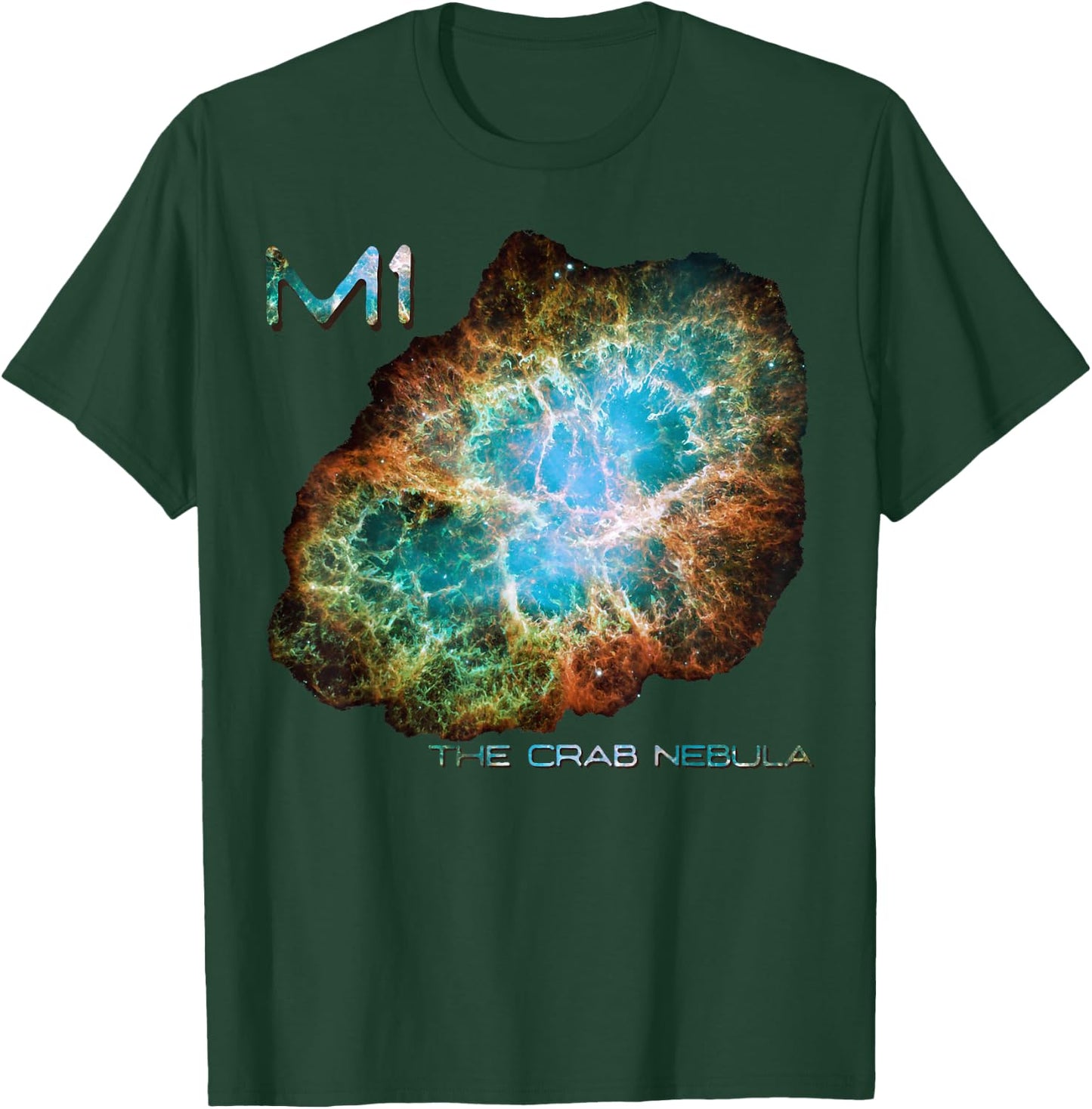 M1 The Crab Nebula Messier Object 1 Astronomy Astronaut T-Shirt - T-Shirt | Forest