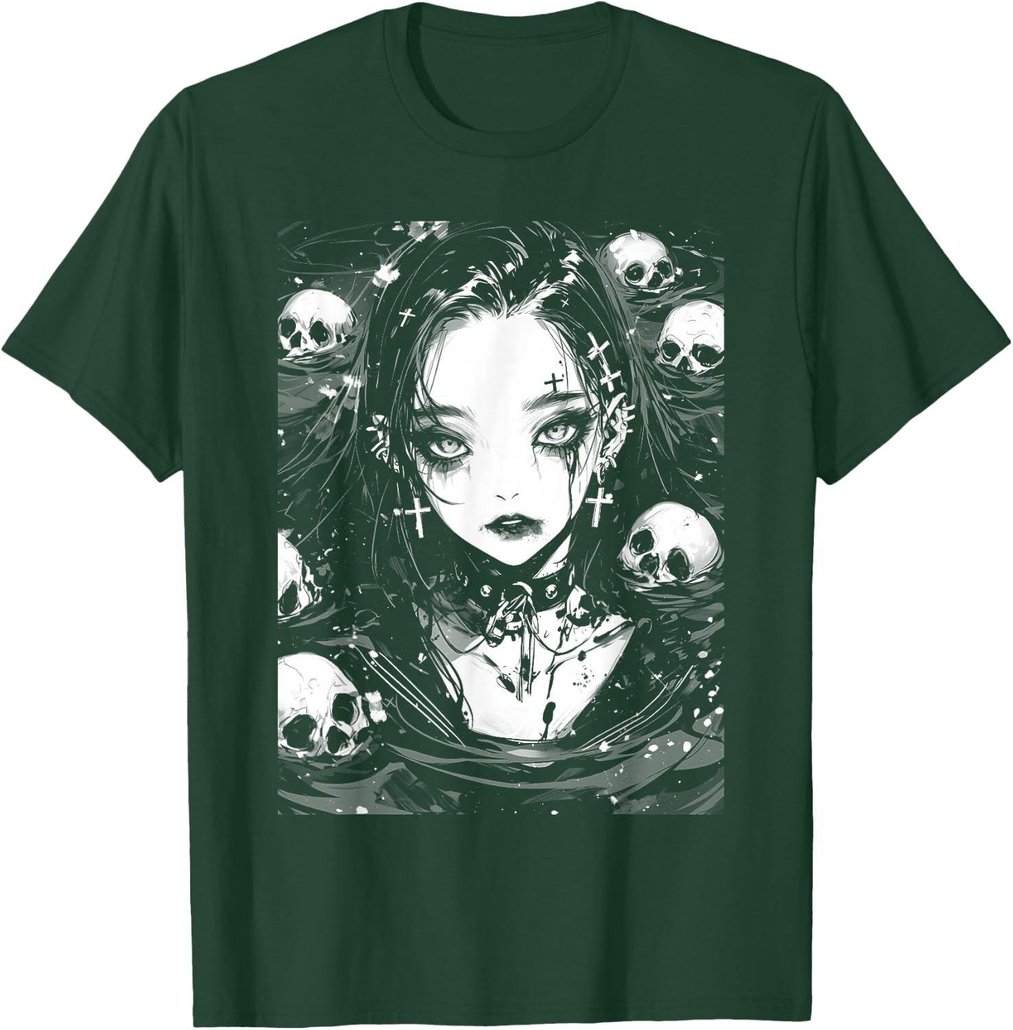 Horror Anime Manga Gothic Goth Yami Kawaii Creepy Cute T-Shirt - T-Shirt | Forest