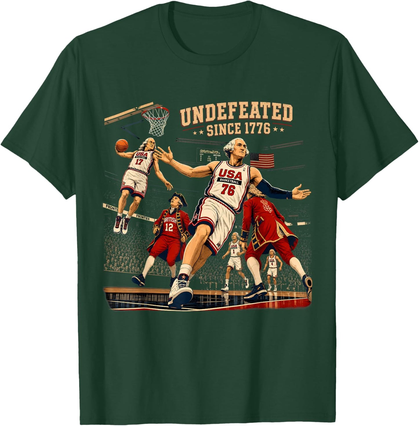 Undefeated Since 1776 Patriotic America 250th Anniversary T-Shirt - T-Shirt | Forest