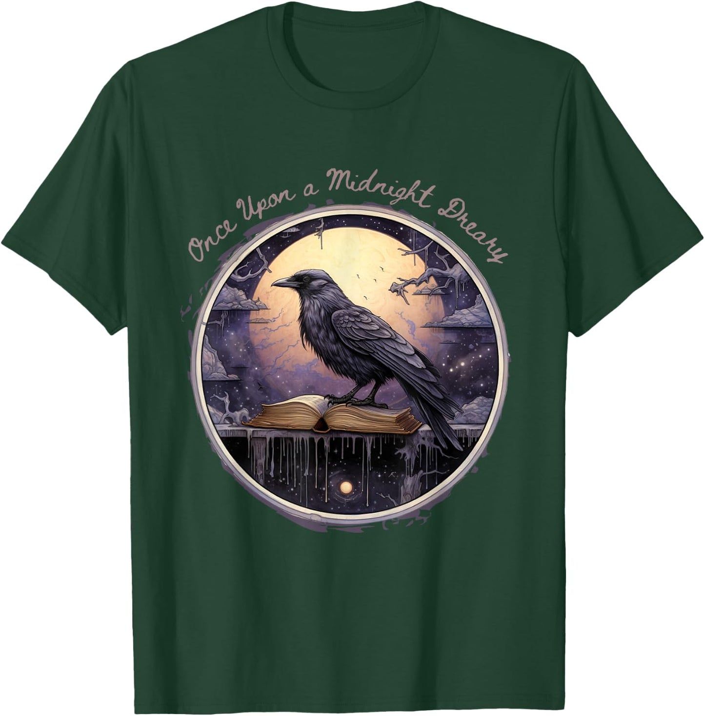 Fantasy Poe Raven: Midnight Rustless T-Shirt - T-Shirt | Forest