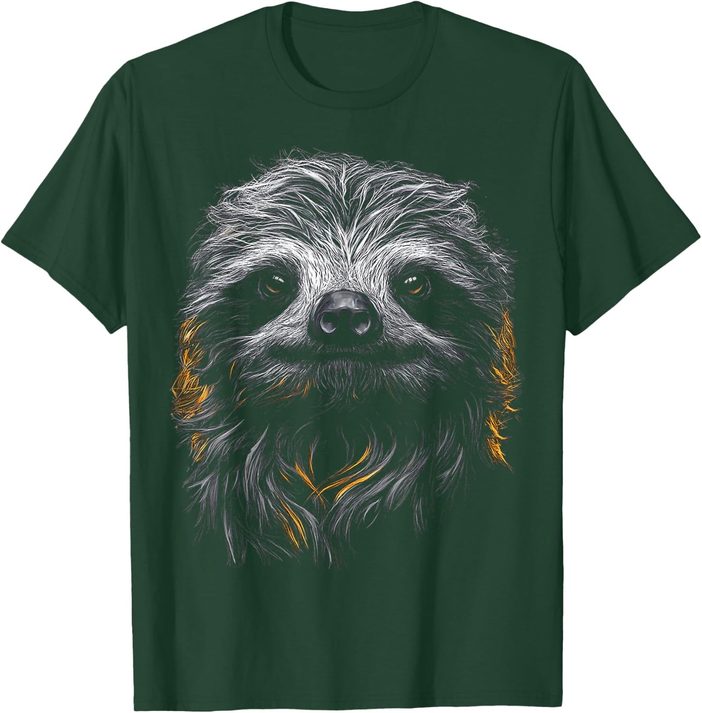 Sloth Face Drawing Art Animal Lover Motif Sloth T-Shirt - T-Shirt | Forest