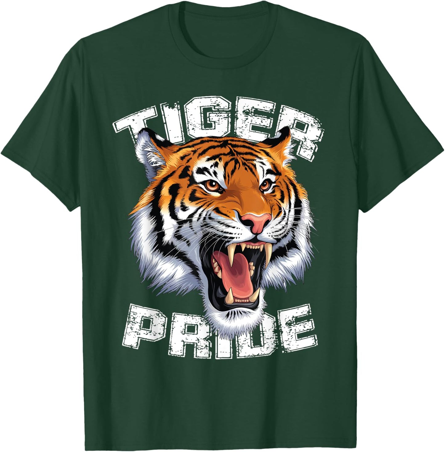 Tiger Pride Raor Retro Tiger School Sports Team T-Shirt - T-Shirt | Forest