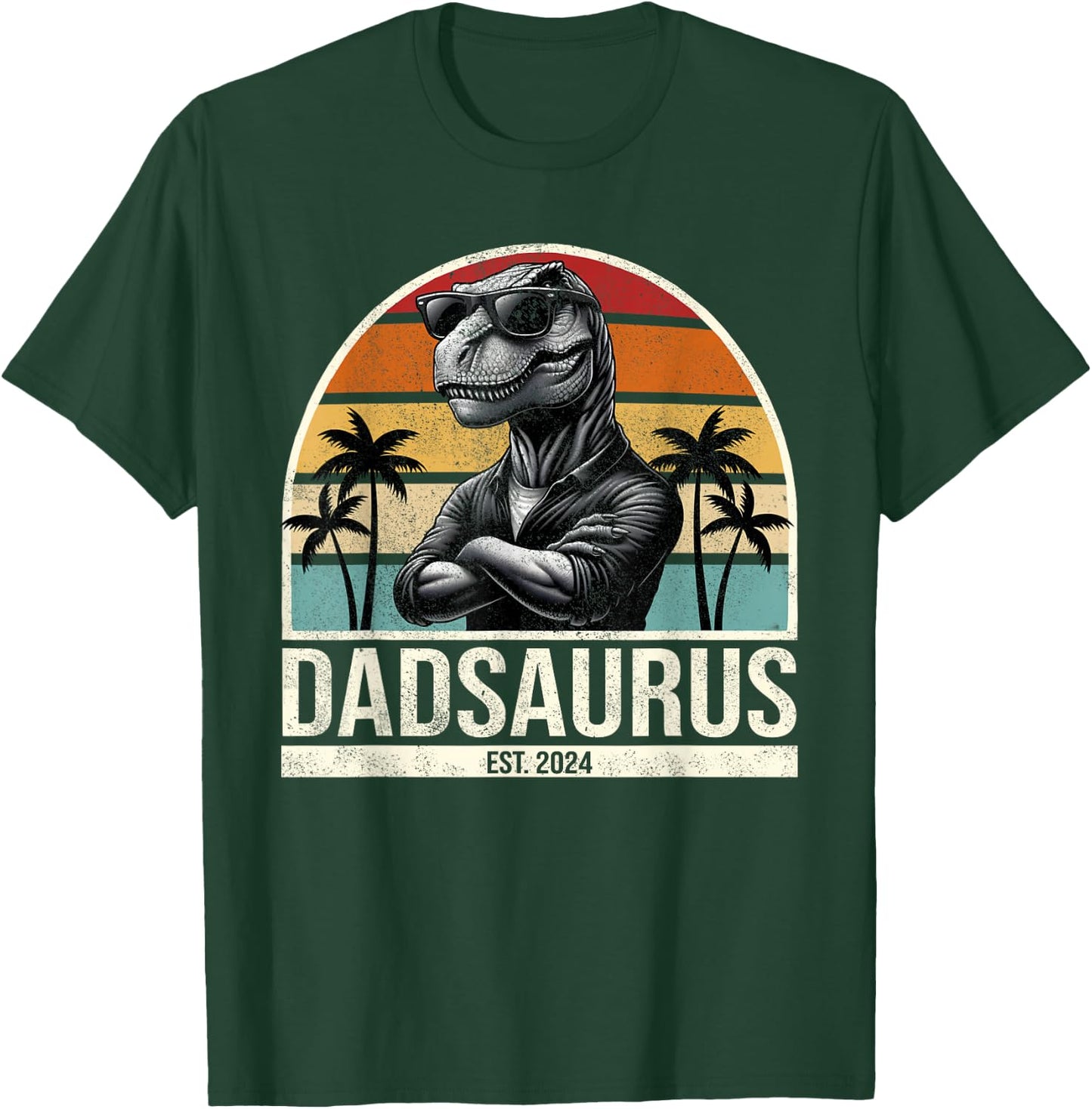 Dad Est 2024 Promoted to Daddy 2024 Pregnancy Announcement T-Shirt - T-Shirt | Forest