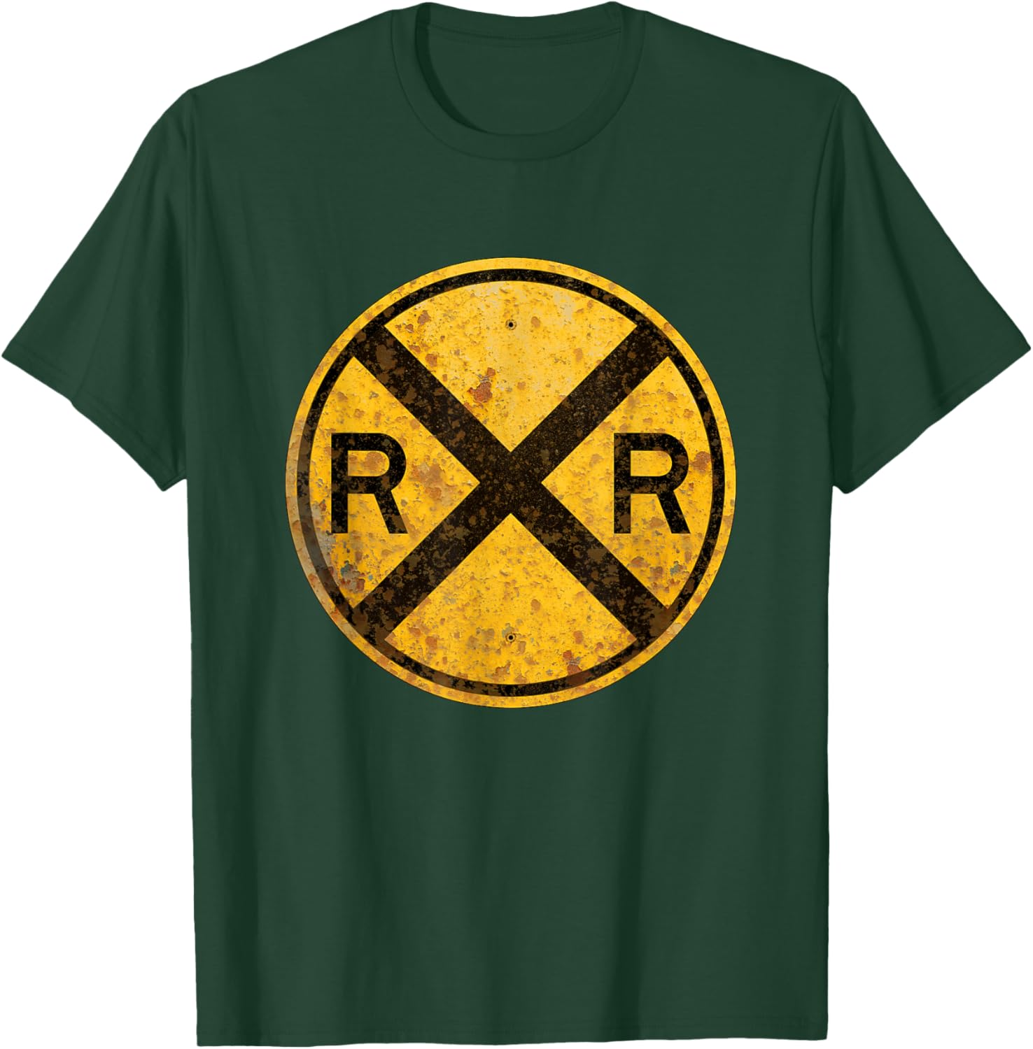 Railroad Crossing Sign 1935 Train Warning Symbol T-Shirt - T-Shirt | Forest