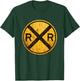 Railroad Crossing Sign 1935 Train Warning Symbol T-Shirt - T-Shirt | Forest