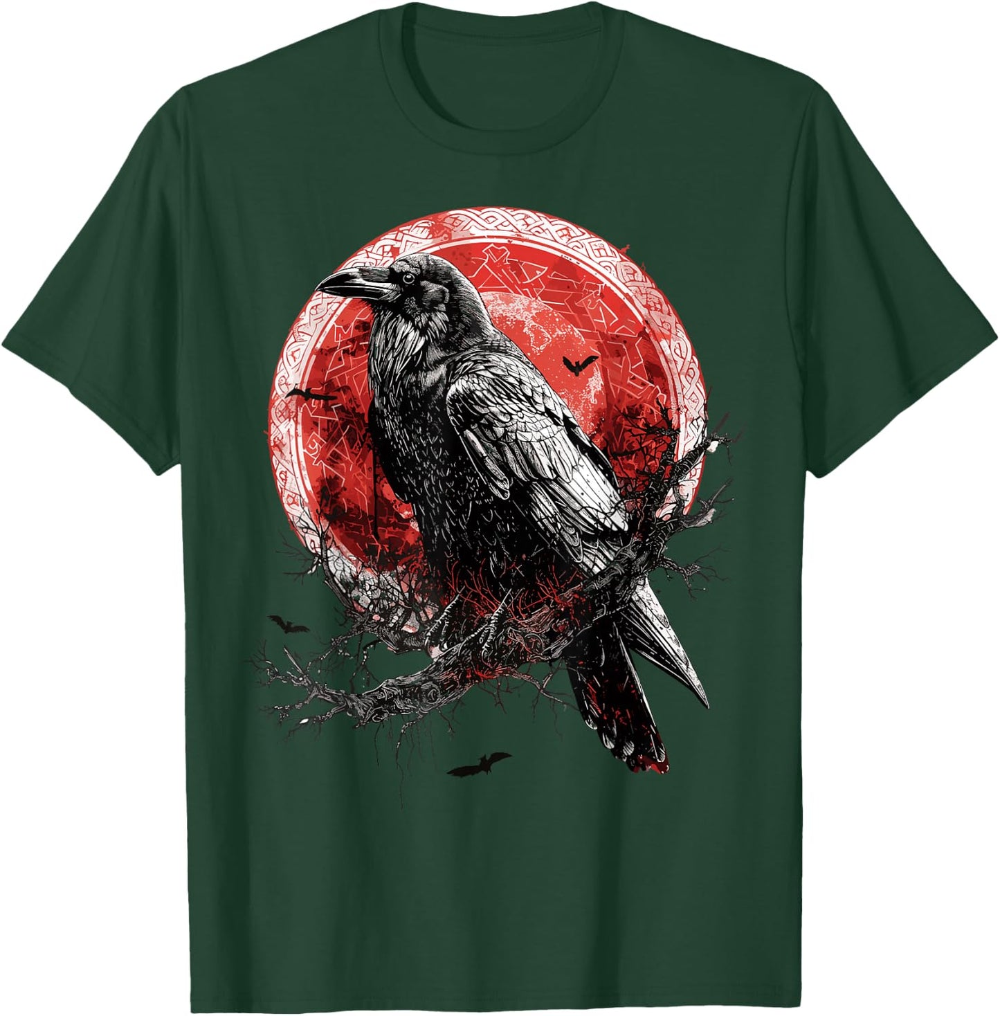 Odin Ravens Huginn & Muninn Vegvisir Vikings Myth Norse T-Shirt - T-Shirt | Forest