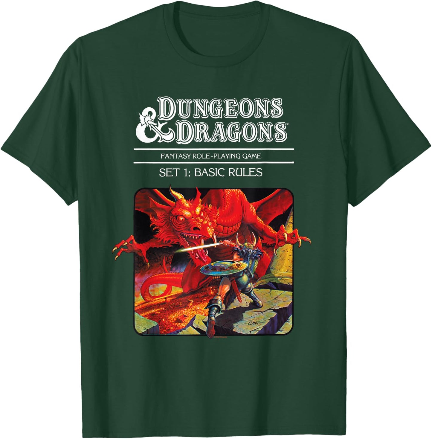 Dungeons & Dragons Vintage Basic Rules Cover , black T-Shirt - T-Shirt | Forest