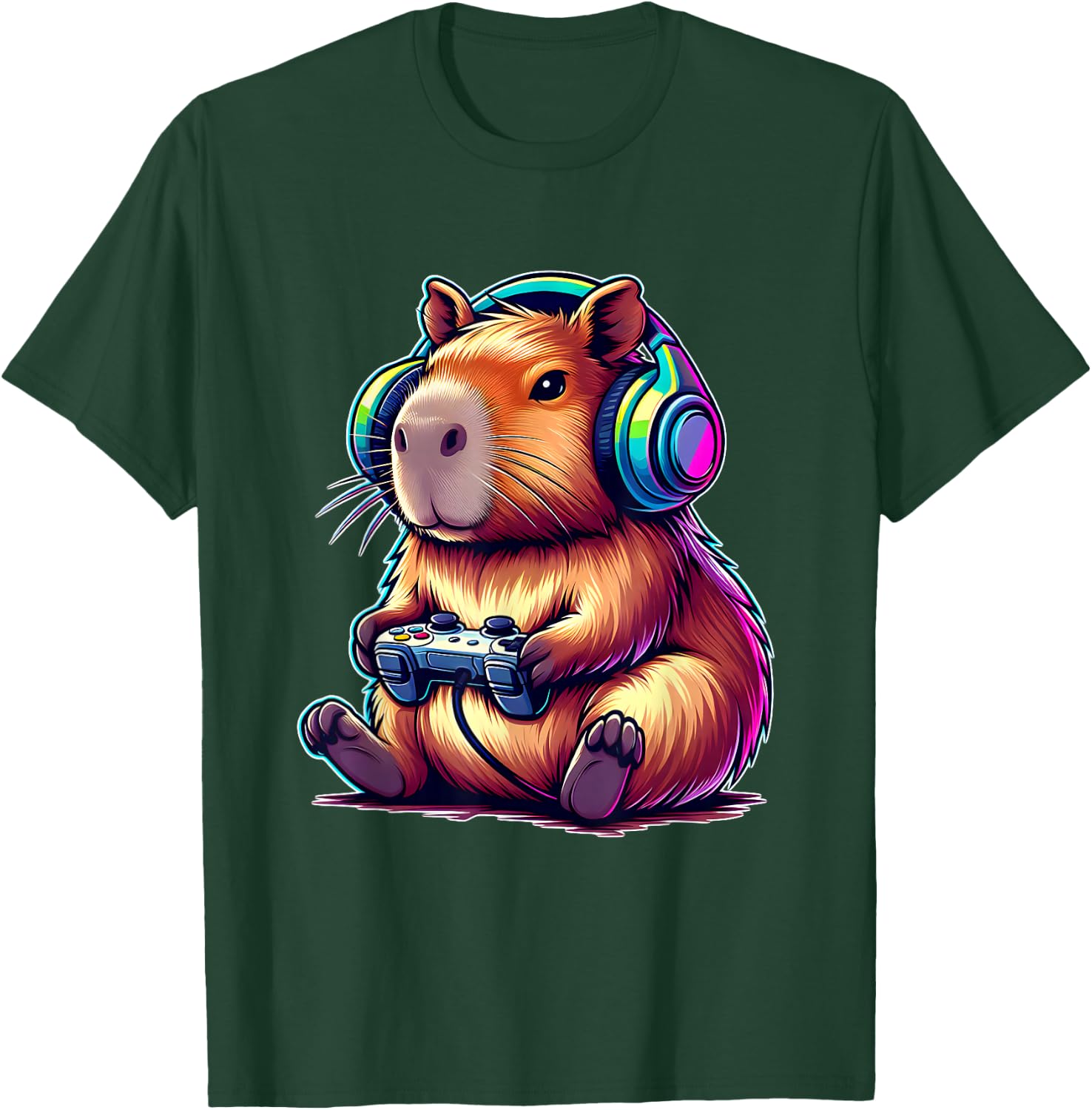 Capybara Funny Video Games Capybara , Black, S T-Shirt - T-Shirt | Forest