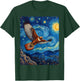 Van Gogh's Starry Night Red-Tailed Hawk Sky Hunter Animal T-Shirt - T-Shirt | Forest