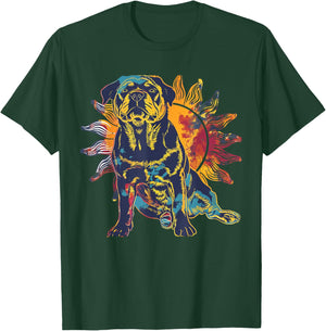 Rottweiler Dog Tie Dye Graphic Artwork Shirt Men Women T-Shirt - T-Shirt | Forest