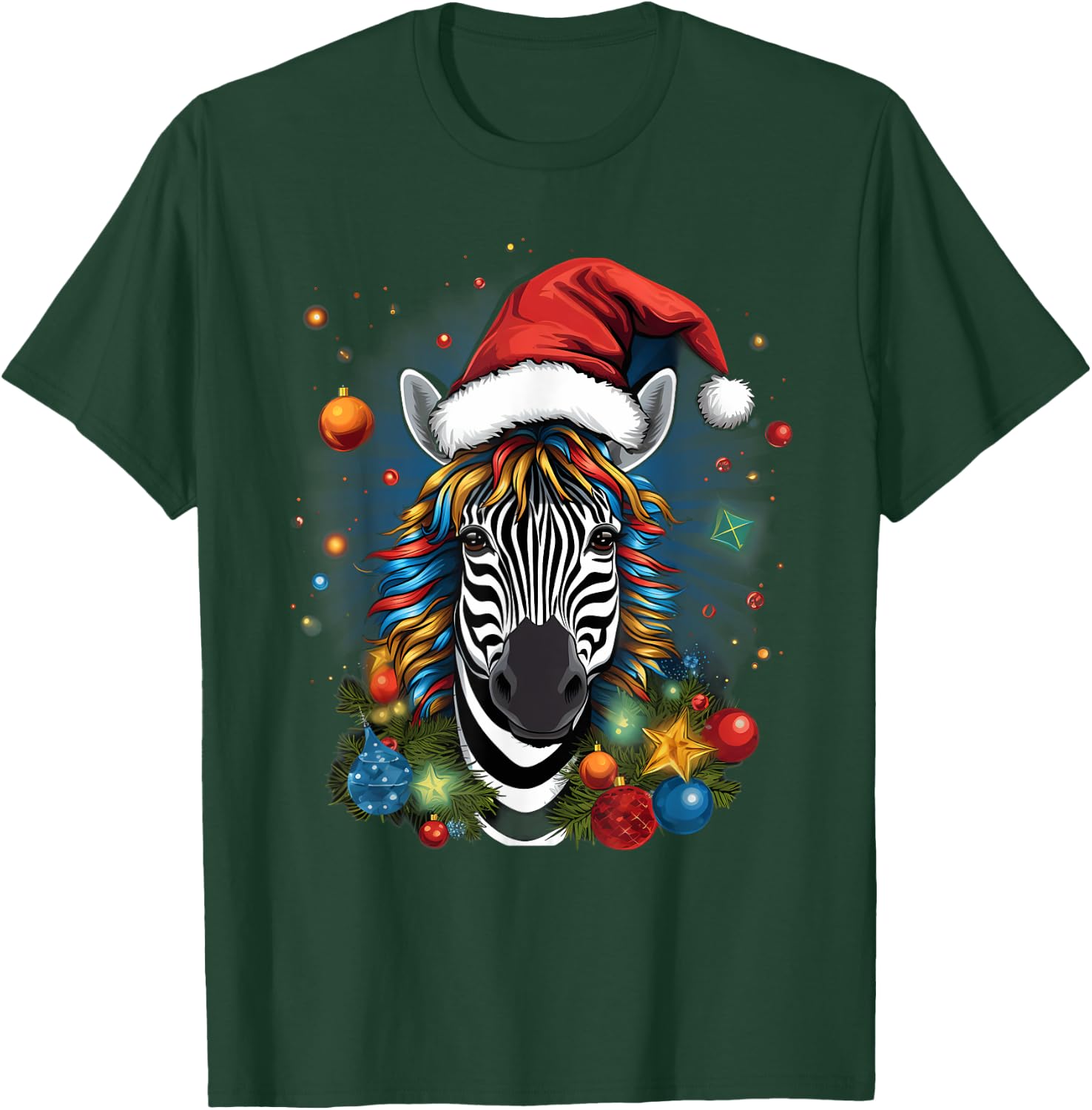 Xmas Zebra Christmas T-Shirt - T-Shirt | Forest