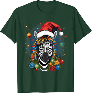 Xmas Zebra Christmas T-Shirt - T-Shirt | Forest