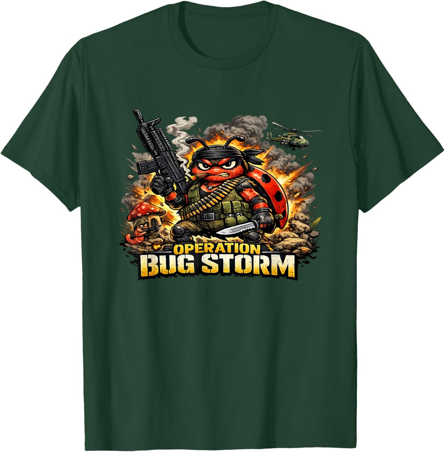 Operation Bug Storm Tactical Ladybug Combat Insect T-Shirt - T-Shirt | Forest