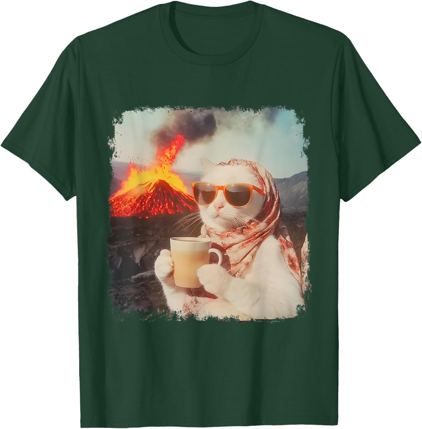 Meme I'm Just A Chill Cat Cool Cat With Coffee By Volcano T-Shirt - T-Shirt | Forest