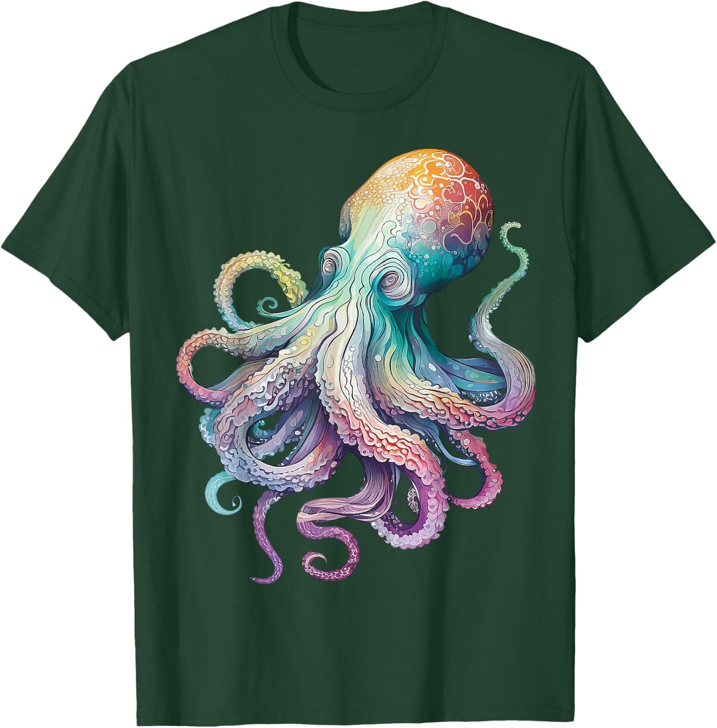 Octopus Beach Lover Ocean Animal Graphic Novelty T-Shirt - T-Shirt | Forest