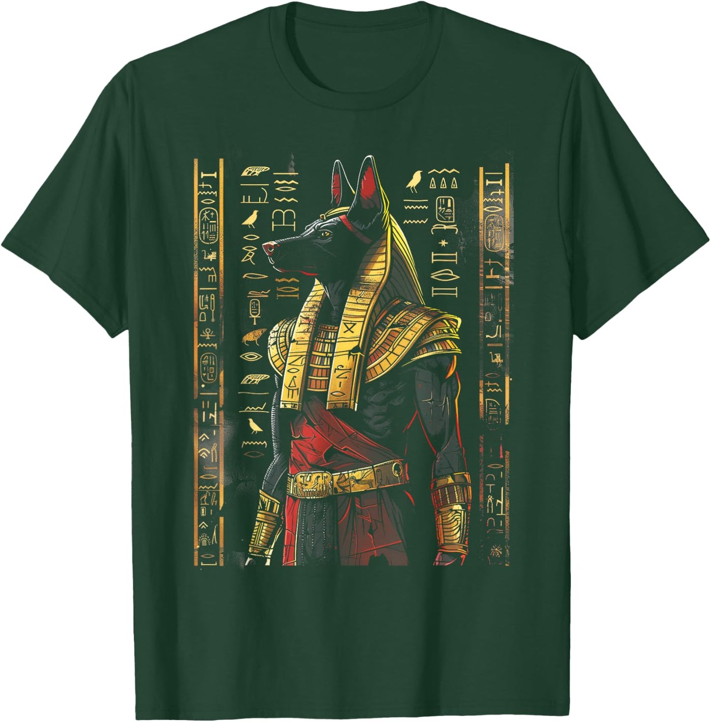 Anubis Egyptian Hieroglyphics Egyptian God T-Shirt - T-Shirt | Forest