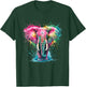 Elephant Men's Women's Colourful Watercolour Elephant , black T-Shirt - T-Shirt | Forest