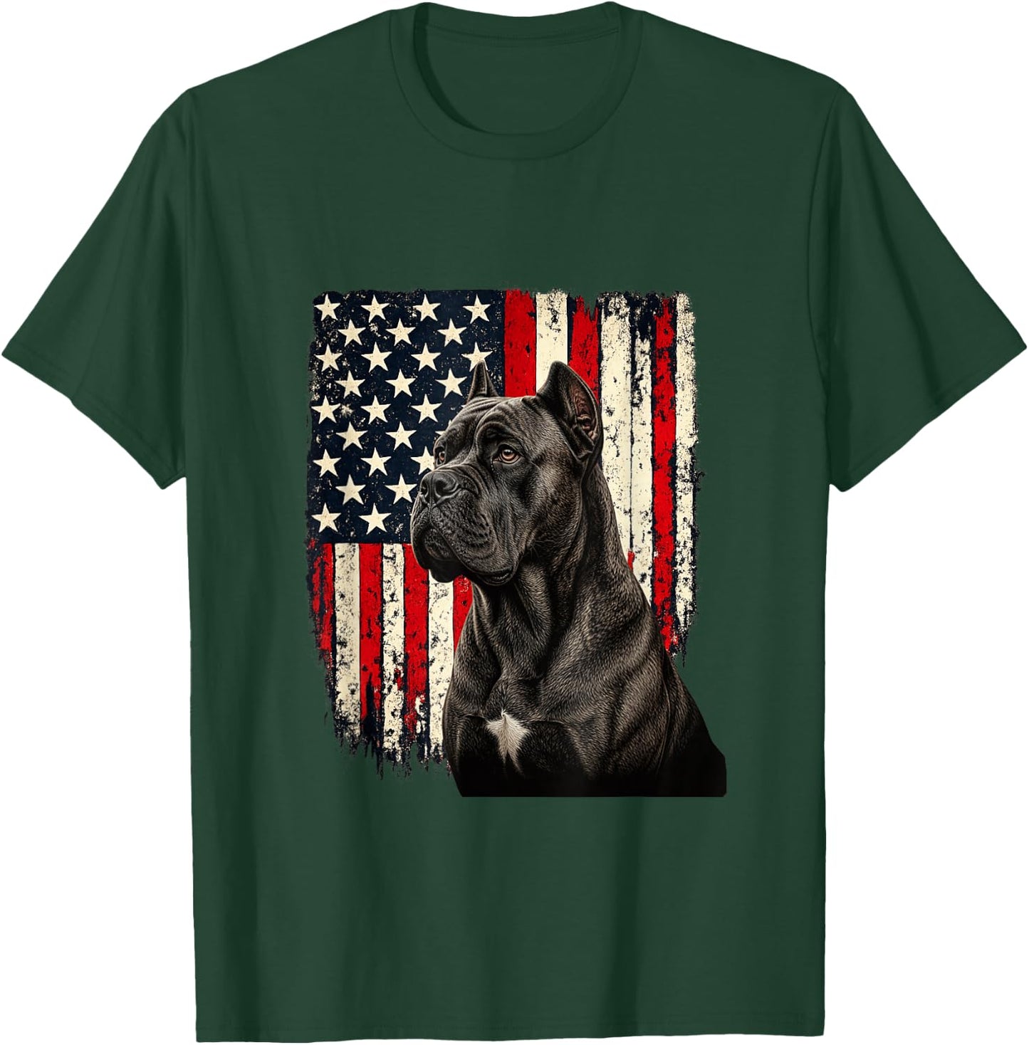 Cane Corso 4th July USA American Flag Cane Corso Lovers T-Shirt - T-Shirt | Forest