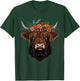 Scottish Highlander Cow Messy Bun Scottish Highland Cow T-Shirt - T-Shirt | Forest