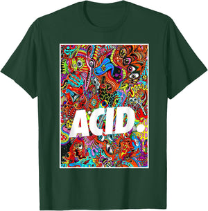 ACID | LSD , Goa, Trip, Rave, Festival, Techno , Black, S T-Shirt - T-Shirt | Forest