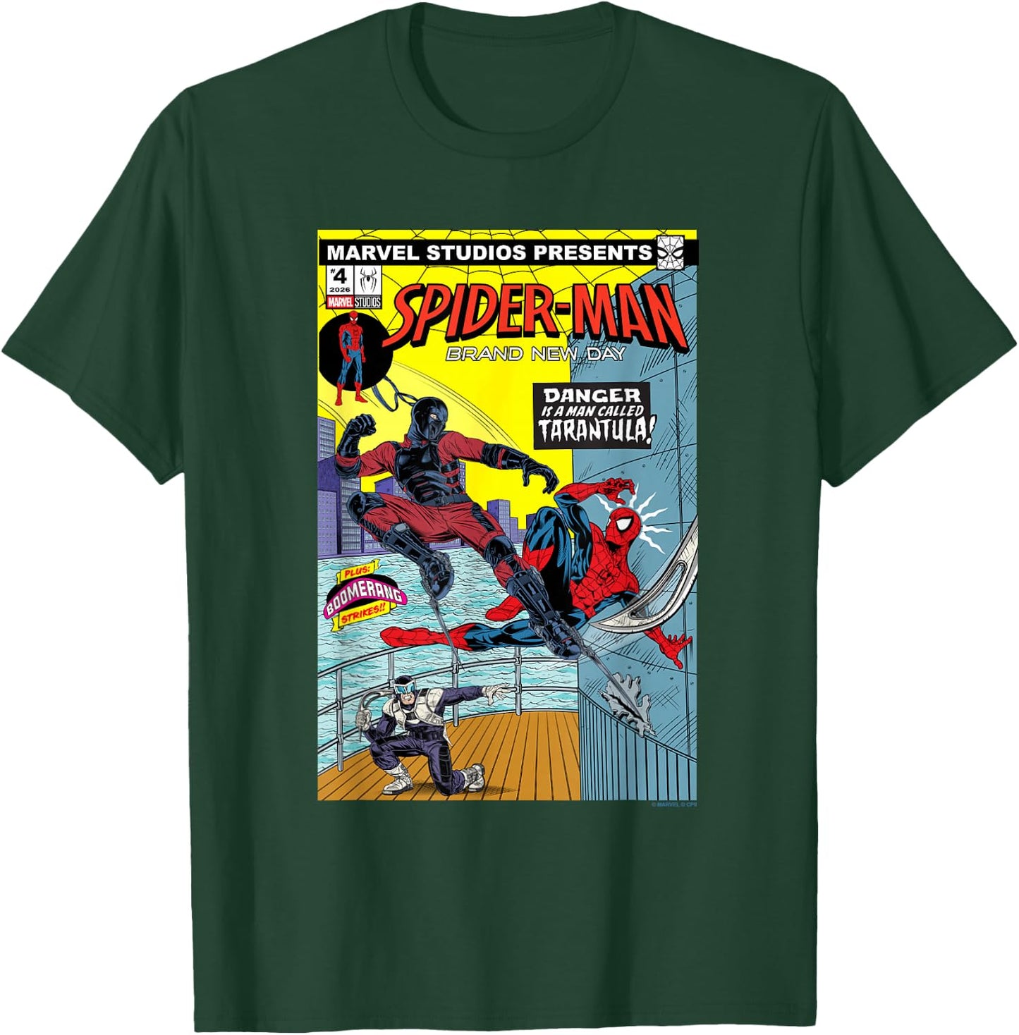 Marvel Spider-Man: New Day Danger Tarantula Comic T-Shirt - T-Shirt | Forest
