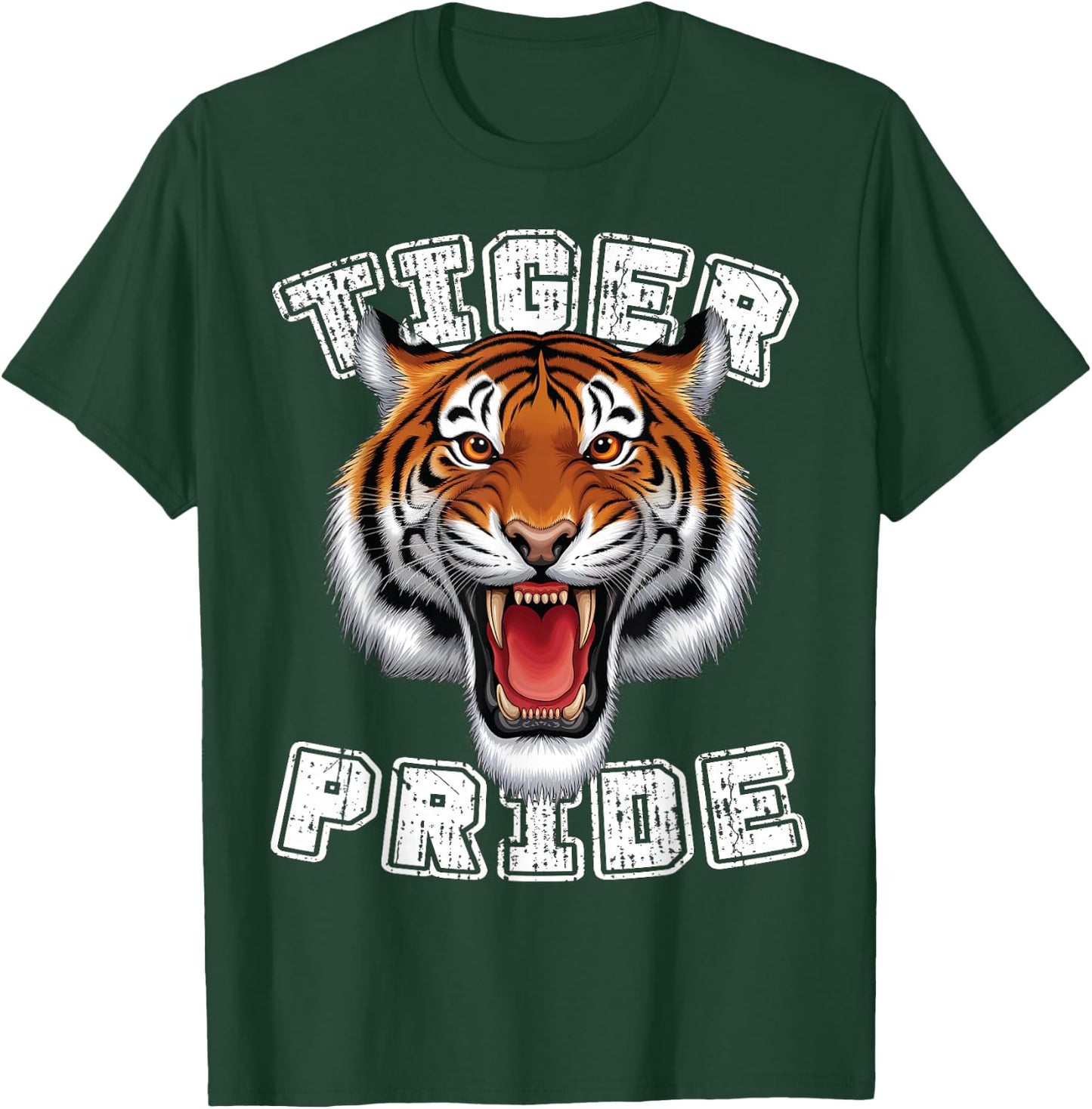 Tiger Pride Raor Retro Tiger School Sports Team T-Shirt - T-Shirt | Forest