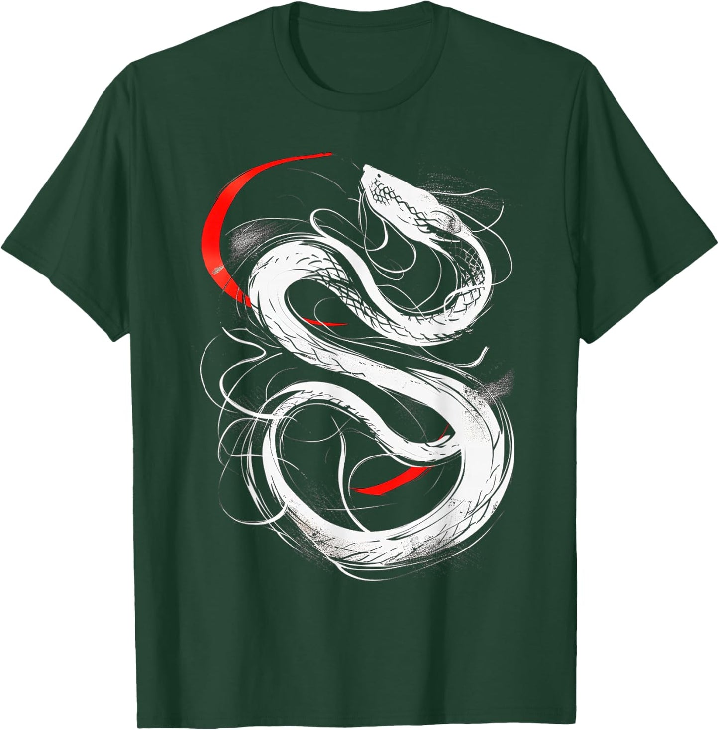 Snake Art Drawing Animal Love Abstract Graphic Snake T-Shirt - T-Shirt | Forest