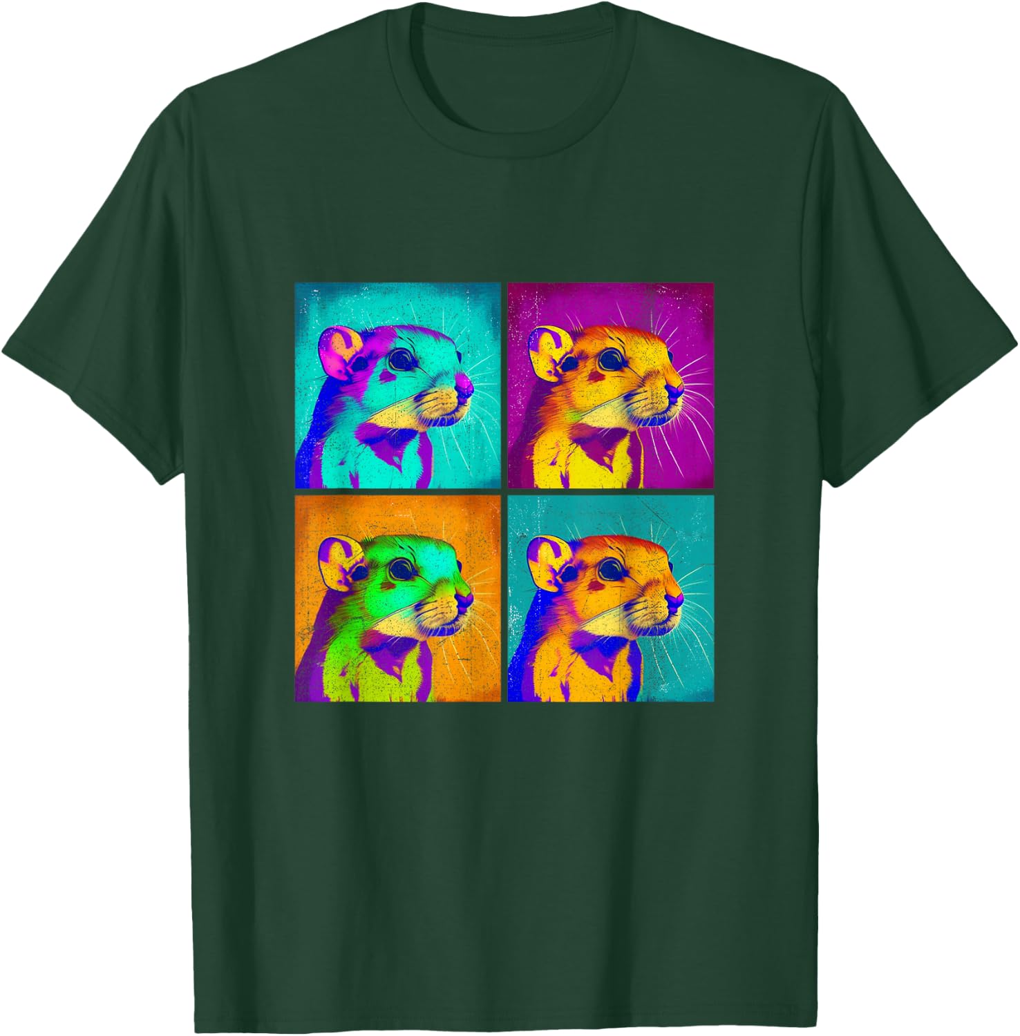 Kangaroo Rat Pop Art Design Illustration Colorful Animal Men T-Shirt - T-Shirt | Forest