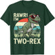 Rawr I'm Two-Rex Dinosaur 2nd Birthday Kids 2 Years Old T-Shirt - T-Shirt | Forest