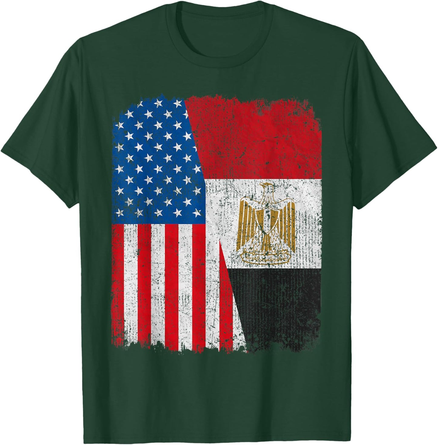 Egyptian American Flag Half USA Egypt Root Proud T-Shirt - T-Shirt | Forest