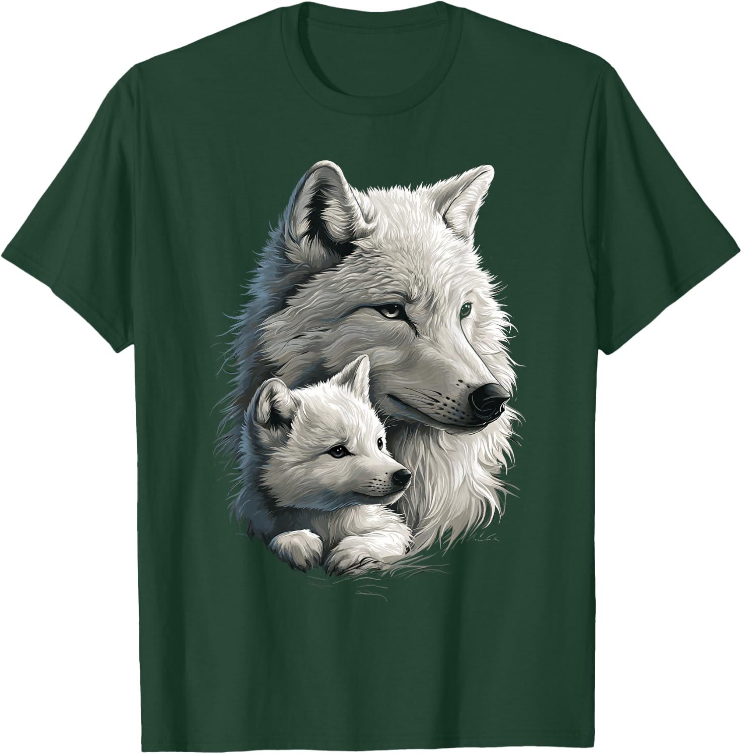 Wolf und Wolfswelpe Herren Wolfsliebhaber Mädchen Damen Wolf T-Shirt - T-Shirt | Forest