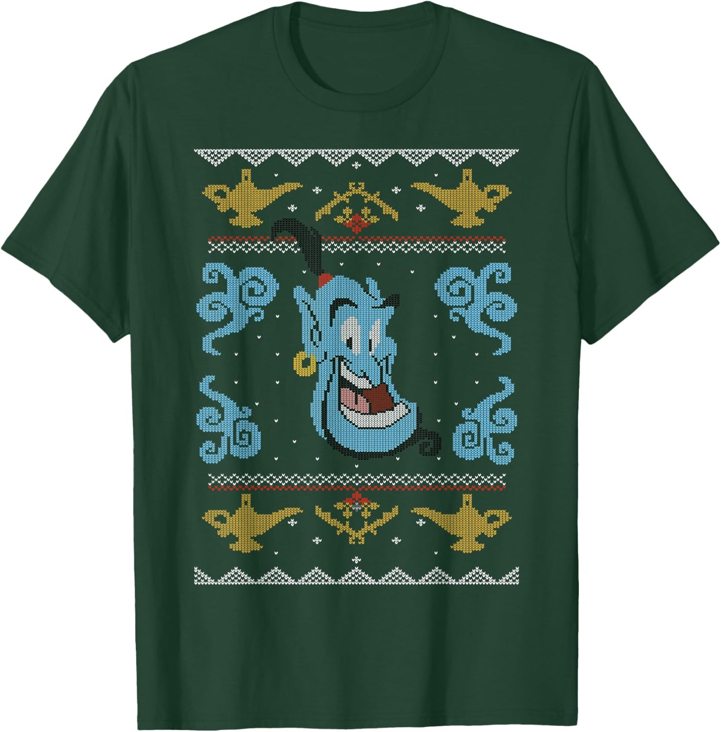 Disney Aladdin Genie Ugly Christmas Sweater Design T-Shirt - T-Shirt | Forest