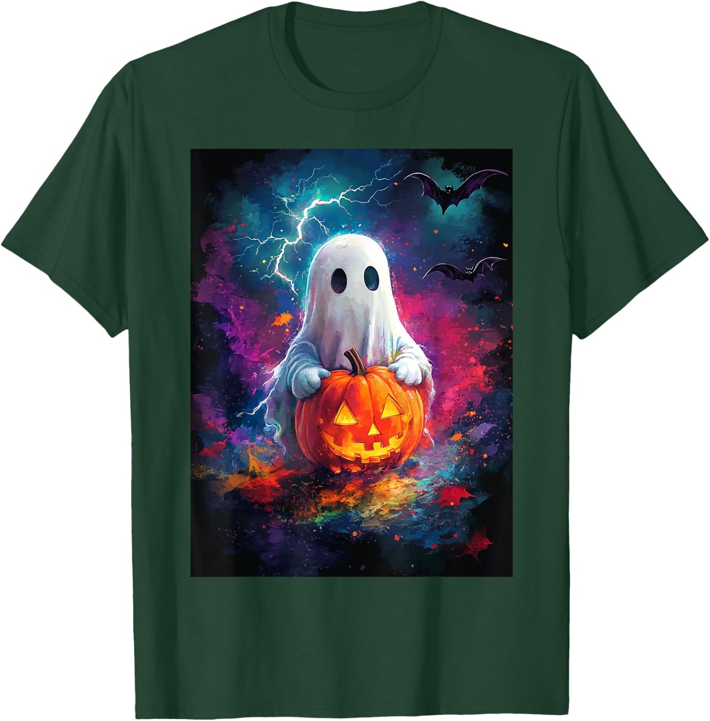 Halloween Girls Design Boys Ghost Pumpkin Kids Halloween T-Shirt - T-Shirt | Forest