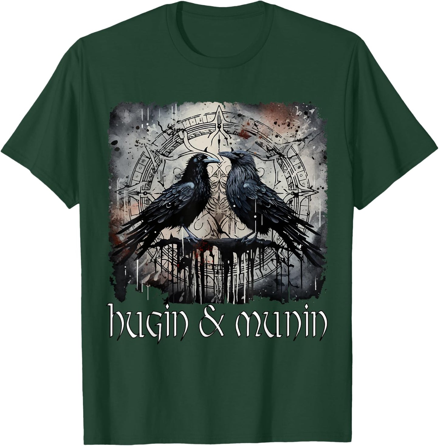 Hugin & Munin die Raben Odins Wikinger Nordische Mythologie T-Shirt - T-Shirt | Forest