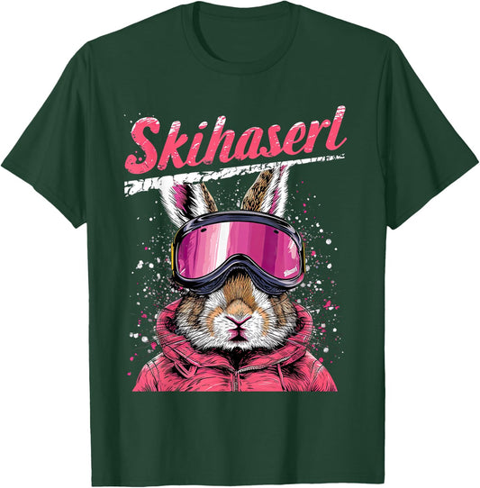 Skihaserl Apres Ski Haserl Skier Winter Women's , black T-Shirt - T-Shirt | Forest