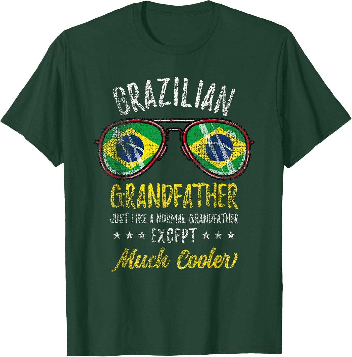 Brazilian Grandfather Sunglasses Brazilian Family Vintage T-Shirt - T-Shirt | Forest