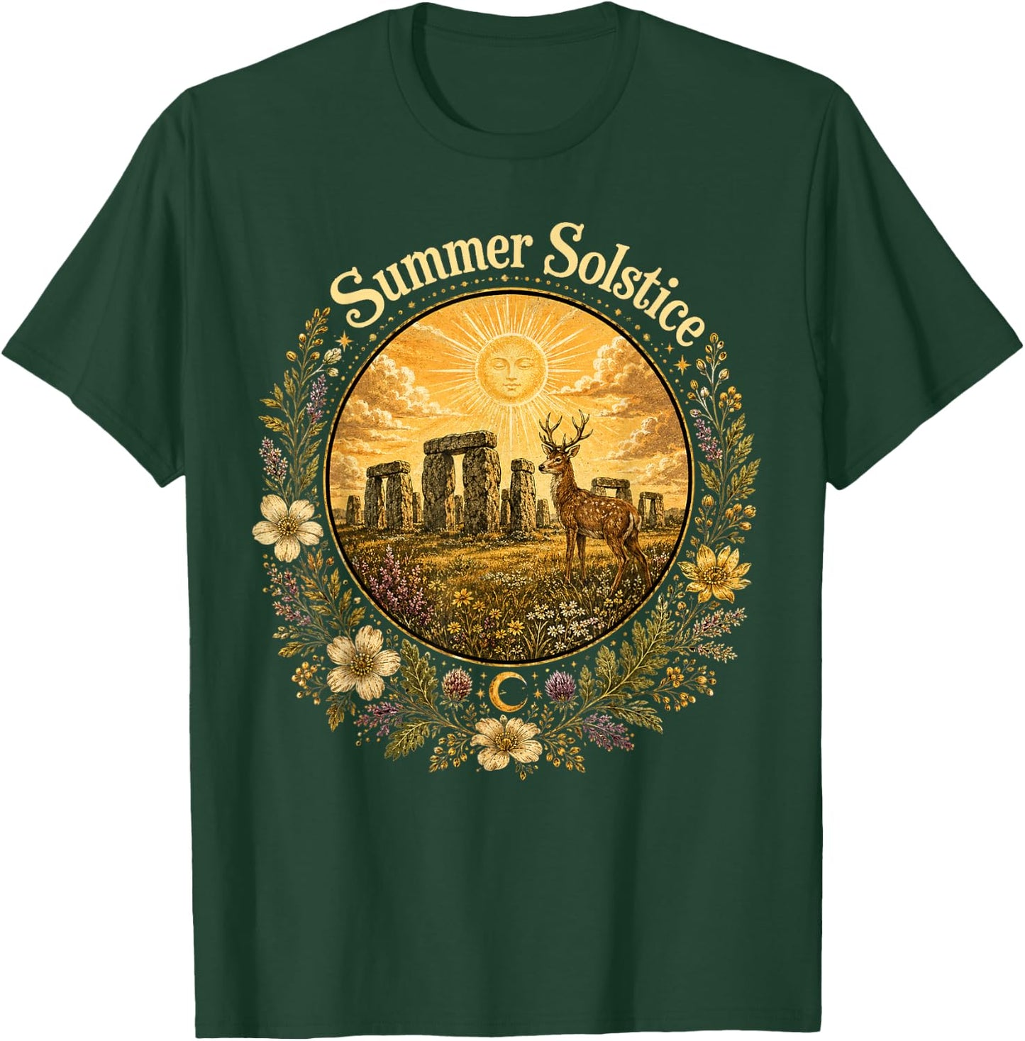 Summer Solstice Litha Midsummer Abundance & Growth Pagan T-Shirt - T-Shirt | Forest