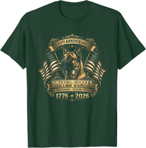 Belgian Malinois 250 Year USA Anniversary T-Shirt - T-Shirt | Forest