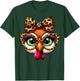Turkey Face Leopard Headband Glasses Thanksgiving Girl Women T-Shirt - T-Shirt | Forest
