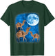 Camel Howling At The Space Full Moon At Night Starry Sky T-Shirt - T-Shirt | Forest