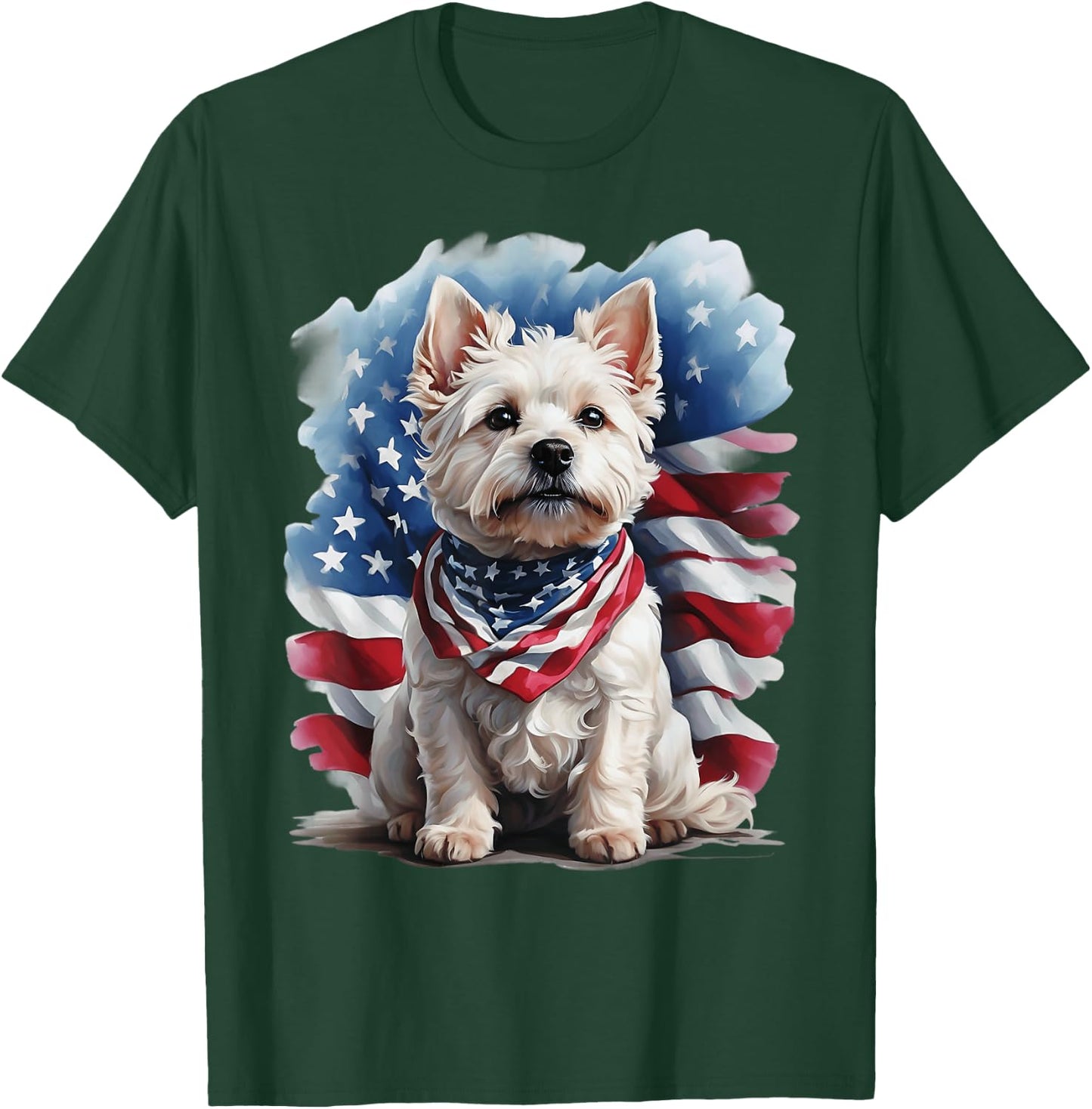 Patriotic West Highland Terrier Westie lovers delight T-Shirt - T-Shirt | Forest