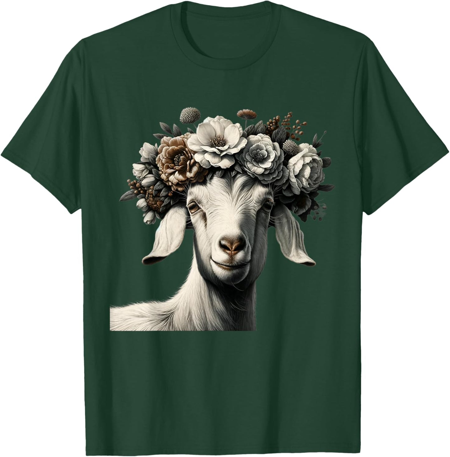Boer goat with flower boar goats T-Shirt - T-Shirt | Forest