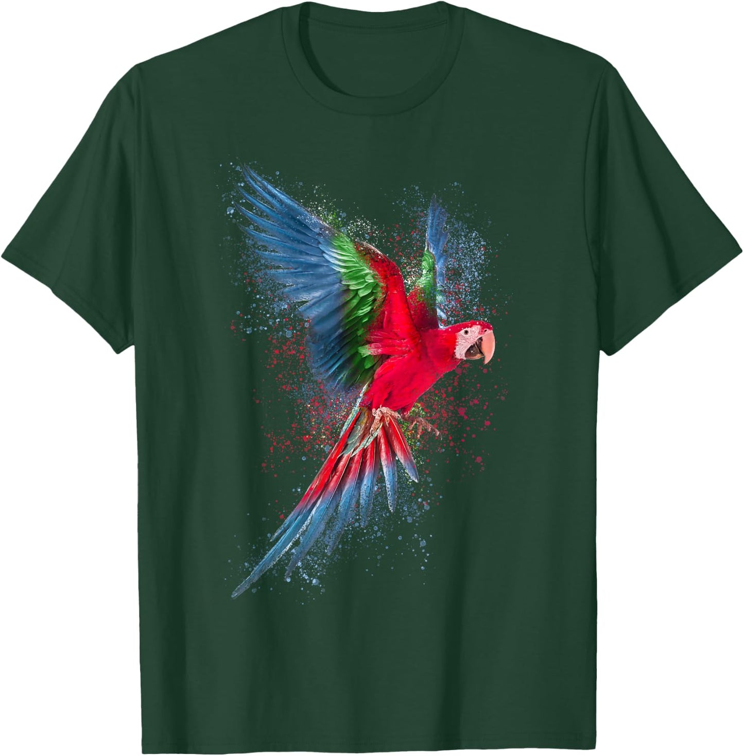 Parrot Colourful Art Animal Design Bird Animal , black T-Shirt - T-Shirt | Forest
