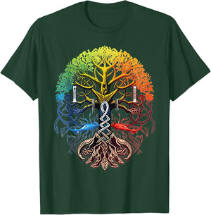 Yggdrasil Viking Krieger nordische Mythologie T-Shirt - T-Shirt | Forest