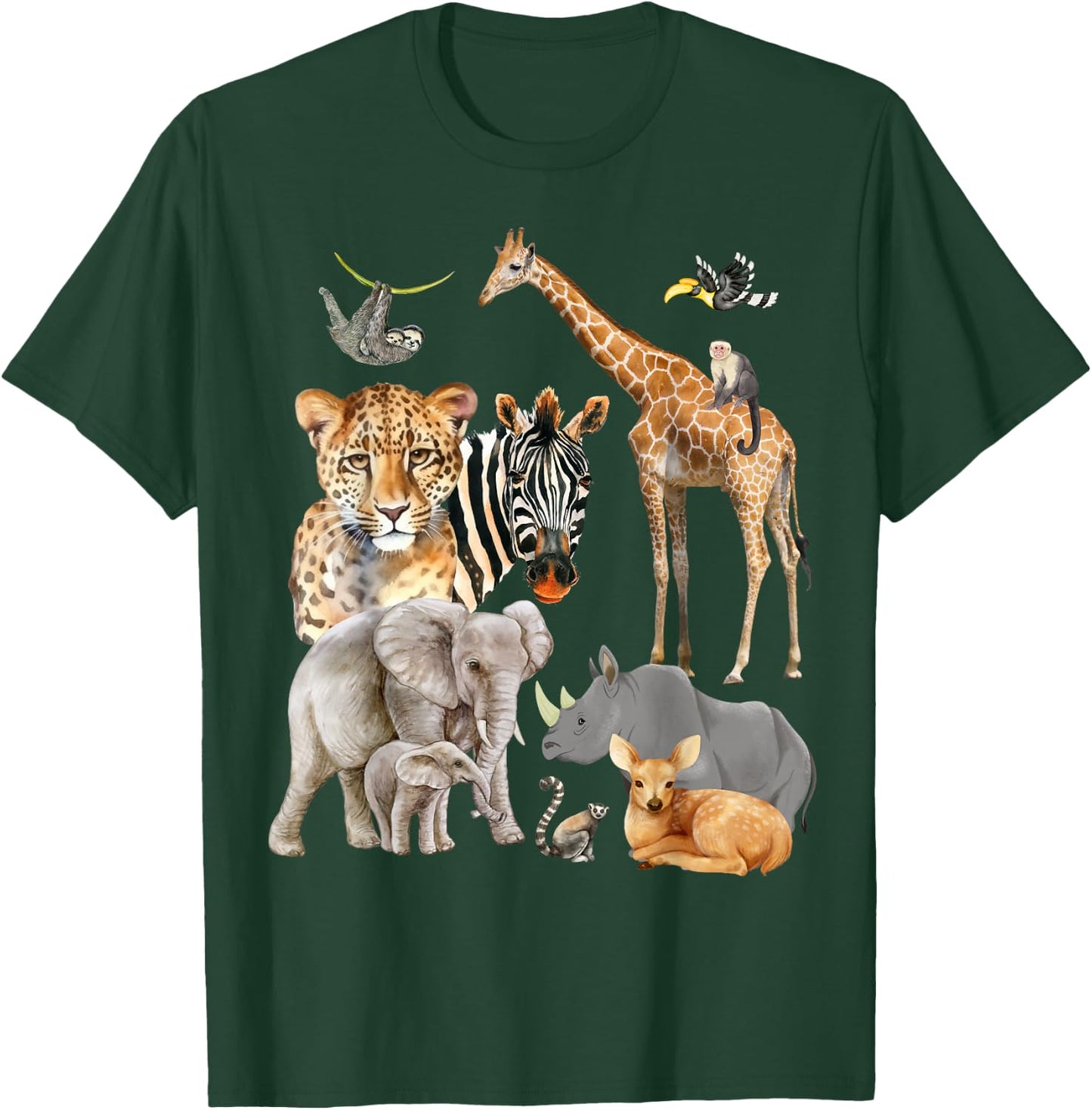 Wildlife Safari Party Animal Design T-Shirt - T-Shirt | Forest