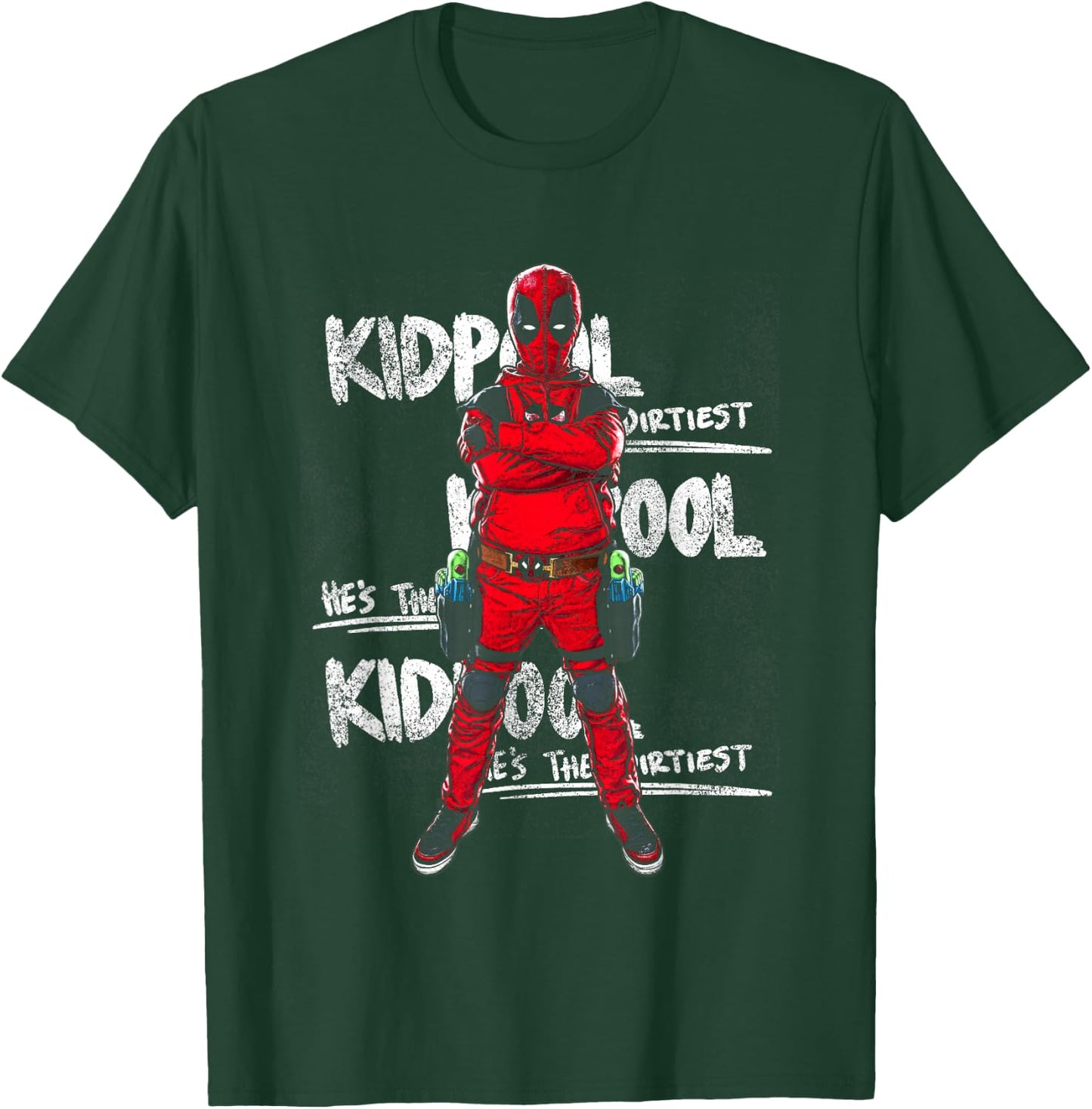 Marvel Deadpool & Wolverine The Dirtiest Kidpool Retro T-Shirt - T-Shirt | Forest