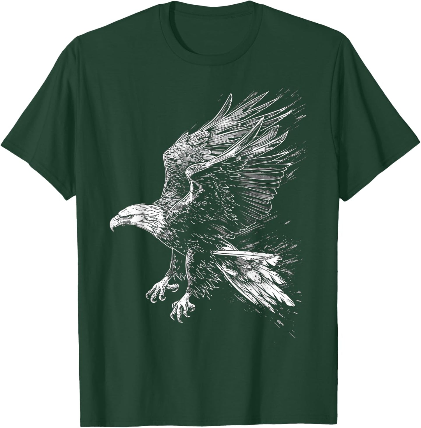 Eagle Drawing Animal Art Graphic Eagle , Black, S T-Shirt - T-Shirt | Forest